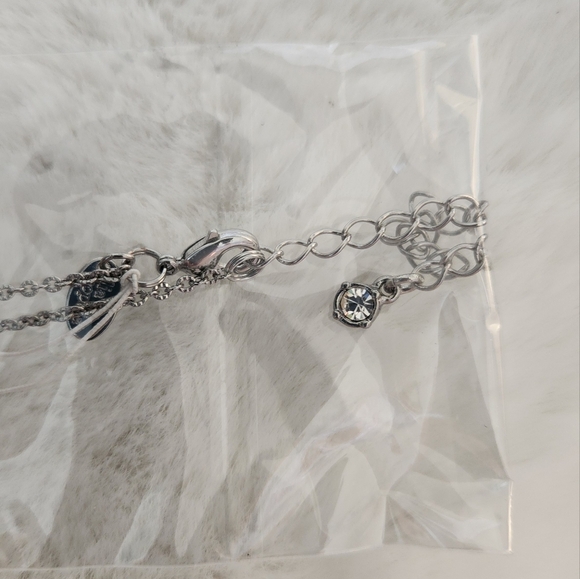 NWT Lia Sophia "Portal" yellow silver and cut crystal necklace - Picture 7 of 10